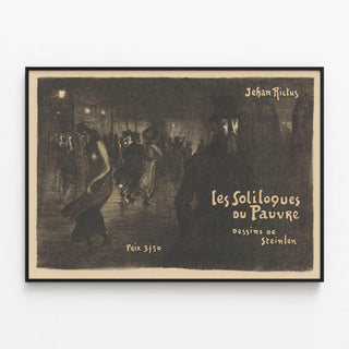 Plakat vintage Les Soliloques du Pauvre - Kunstnerisk vægdekoration — indrammet kunstværk på væggen