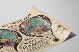 Plakat vintage 'L'Europe des points noirs' til historisk vægdekoration — visning af kunstværket