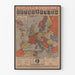 Vintage plakat Europa - Nye grænser og stater i Versailles-traktaten