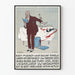 Vintage plakat af en mand, der læser og spilder et glas vin