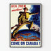 Vintage militær patriotisk plakat Come On Canada