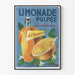 Vintage plakat med appelsinjuice med pulp – Retro vægdekoration