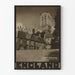 Vintage plakat af Lincoln-katedralen og Vicars Court i England