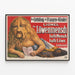 Plakat vintage Lionel Löwenmensch, halv-mand halv-løve — indrammet kunstværk på væggen