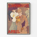 Vintage plakat af Lippincott's aprilforelæsning under paraply
