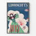 Vintage plakat Lippincott's juli med kvinde og fyrværkeri