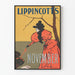 Vintage plakat Lippincott's november med elegant rødt frakke