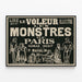 Plakat Vintage Pariserske Monstre - Læs i Le Voleur Illustré — indrammet kunstværk på væggen