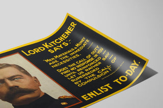 Plakat Vintage Lord Kitchener - Tilmeld dig i dag — visning af kunstværket