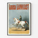 Vintage plakat af Louisa Lankast med ridning og den hvide hest