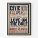 Vintage teaterplakat Love on the Dole – Retro vægdekoration