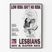 HIV- og sikrere sex plakat for lesbiske - Forebyggelsesbudskab