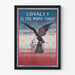 Vintage patriotisk plakat med ørn og Frihedsgudinde-bjælke