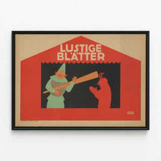 Plakat Sjov Lustige Blätter til vintage vægdekoration — indrammet kunstværk på væggen