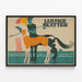 Plakat Vintage Lustige Blätter af Julius Klinger — indrammet kunstværk på væggen