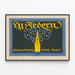 Plakat vintage Heintze & Blanckertz Berlin Ly Federn — indrammet kunstværk på væggen