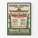 Vintage plakat Macbeth Shakespeare Federal Theatres Grøn og Rød