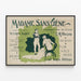 Plakat Vintage Madame Sans-Gêne Théâtre Victorien Sardou — indrammet kunstværk på væggen