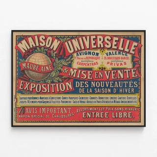 Plakat Vintage Maison Universelle Maubé Aîné - Retro vægdekoration — indrammet kunstværk på væggen