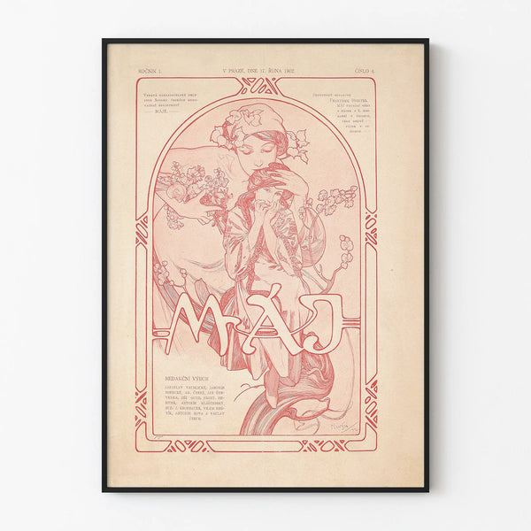 Art Nouveau plakat MÁJ 1902 til vægdekoration vintage