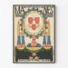 Vintage dekorativ plakat med blomster- og stearinlysmønster i folkestil