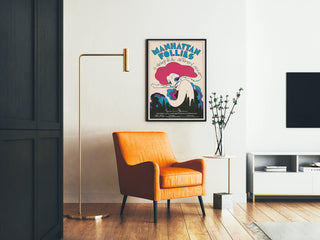 Vintage plakat Manhattan Follies, farverig kunstnerisk revy
