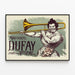 Plakat Vintage Marguerite Dufay Dekorativ Trombone — indrammet kunstværk på væggen