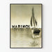 Vintage plakat af Marinol med sejlskib og havbund