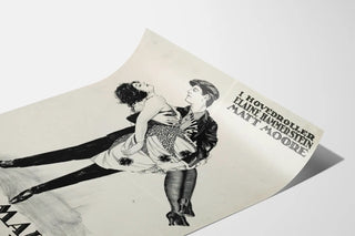 Vintage plakat af Mary Malone fra Red Lion i sort og hvid