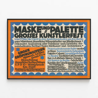 Plakat Begivenhedsdekoration Maske Og Palet Dekorativ Vintage — indrammet kunstværk på væggen