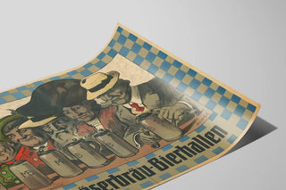 Plakat Vintage Mathäserbräu Bierhallen - Retro Vægdekoration — visning af kunstværket