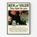Vintage plakat Men of Valor - Militær vægdekoration plakat