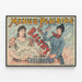 Plakat Vintage Menuer Plaisirs Louise Balty Revue Taraboum — indrammet kunstværk på væggen