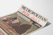 Vintage plakat Metropolitan for juli - Retro ridderlig illustration
