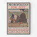 Vintage plakat Metropolitan for juli - Retro ridderlig illustration