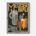 Vintage plakat Metzger Bräu Zürich tysk øl