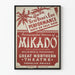 Vintage plakat for teaterforestillingen Mikado Nytårsaften