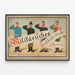 Plakat vintage militær med soldater i tidsvarende uniformer — indrammet kunstværk på væggen