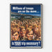 Vintage militærplakat 'Millioner af tropper er på vej'