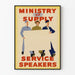 Vægplakat Ministeriet for Forsynings Tjenestelydsprekere