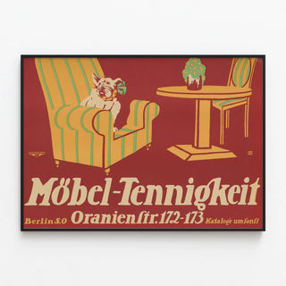 Plakat vintage Möbel-Tennigkeit Berlin retro vægdekoration — indrammet kunstværk på væggen
