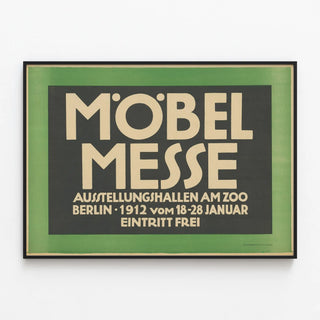 Plakat vintage Möbelmesse 1912 Berlin - retro vægdekoration — indrammet kunstværk på væggen