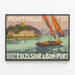 Plakat vintage Montreux Grand Hotel Excelsior & Bon-Port Genfersøen Schweiz — indrammet kunstværk på væggen