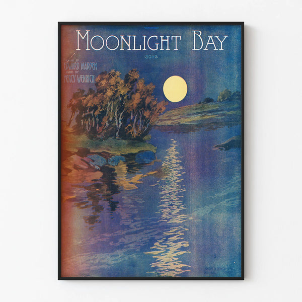 Vægdekoration plakat af Moonlight Bay i måneskin