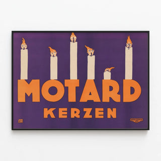 Plakat vintage Motard Kerzen til vægdekoration — indrammet kunstværk på væggen