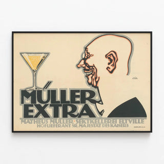 Plakat Vintage Müller Extra - Elegant vægdekoration — indrammet kunstværk på væggen