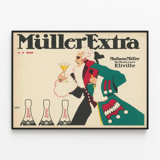 Plakat vintage Müller Extra - Retro elegant vægdekoration — indrammet kunstværk på væggen
