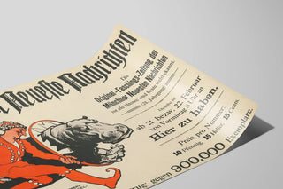 Plakat vintage Münchner Neueste Nachrichten 1910 - Original vægdekoration — visning af kunstværket