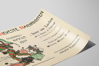 Plakat vintage Münchner Neueste Nachrichten 1910 - Festlig vægdekoration — visning af kunstværket