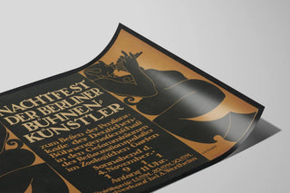Plakat Vintage Nachtfest berlin-scenekunstner 1911 - Kunstnerisk vægdekoration — visning af kunstværket